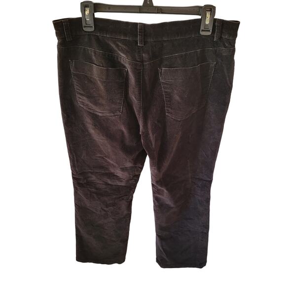 90s Vintage Talbots Black Velvet Velour Straight Mid Rise Stretch Pants Size 12P - Picture 11 of 11